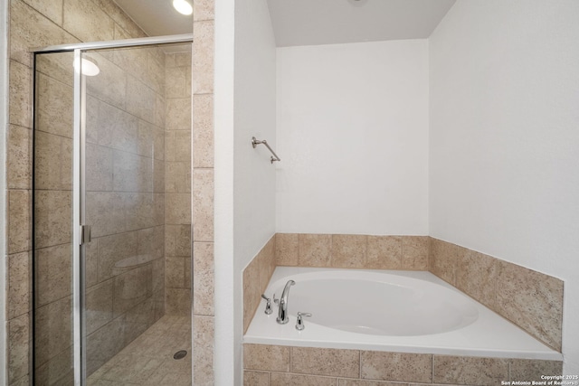 14724 Costa Leon, San Antonio, TX 78245 - bathroom featuring a garden tub and a shower stall