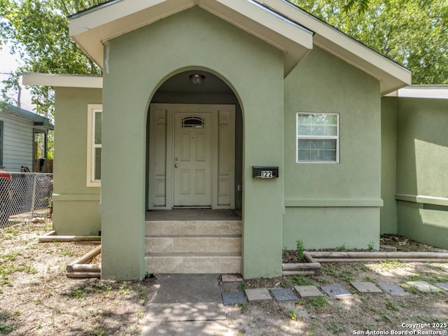 122 Adrian, San Antonio, TX 78213 - entrance to property featuring stucco siding