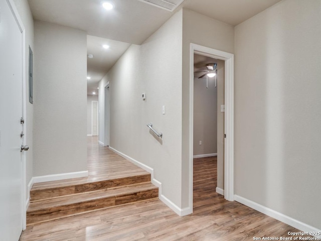 122 Adrian, San Antonio, TX 78213 - hallway featuring light wood-style flooring and recessed lighting