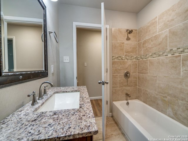 122 Adrian, San Antonio, TX 78213 - full bath featuring shower / tub combination, vanity, and tile patterned flooring