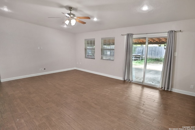 7730 Pipers Vw, San Antonio, TX 78251 - spare room with a ceiling fan, dark wood finished floors, and recessed lighting
