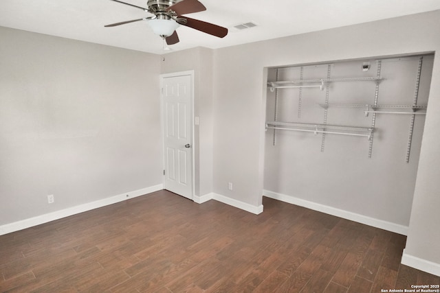 7730 Pipers Vw, San Antonio, TX 78251 - unfurnished bedroom with wood finished floors, a closet, and a ceiling fan