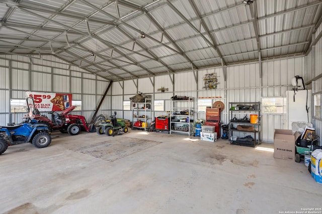 177 Lakeview Cir, La Vernia, TX 78121 - garage with metal wall