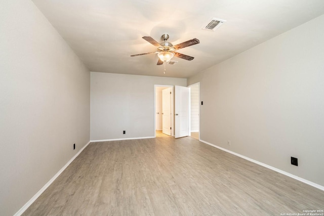 6914 Ludgate, San Antonio, TX 78239 - empty room with a ceiling fan and light wood-style floors