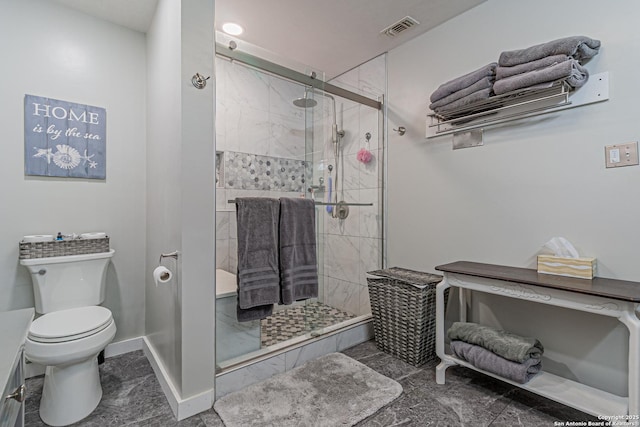 7907 Donshire, Converse, TX 78109 - full bath featuring a stall shower and marble look tile flooring