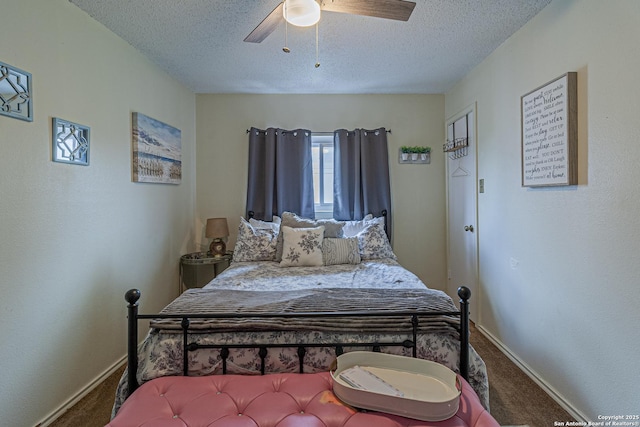 7907 Donshire, Converse, TX 78109 - carpeted bedroom featuring a textured ceiling and ceiling fan