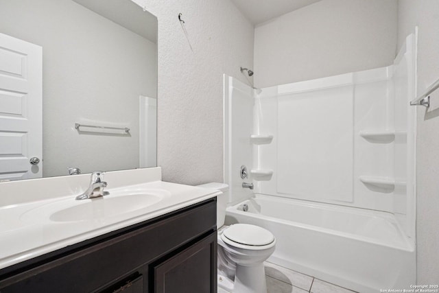 11518 Biddle, San Antonio, TX 78253 - full bathroom with vanity, shower / washtub combination, tile patterned flooring, and a textured wall