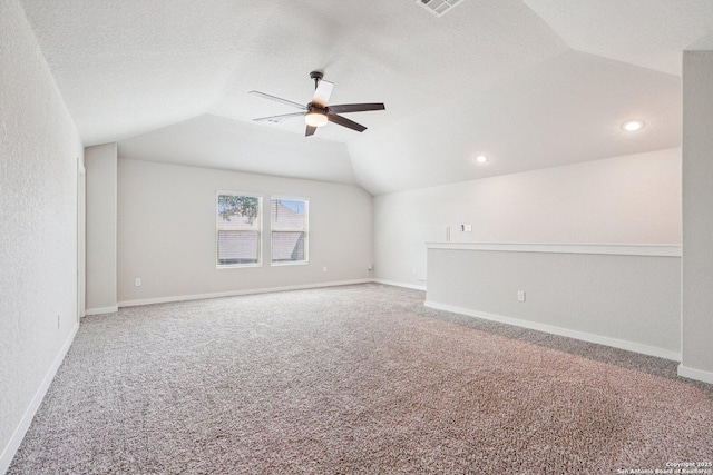 11518 Biddle, San Antonio, TX 78253 - additional living space with ceiling fan, carpet, lofted ceiling, and recessed lighting