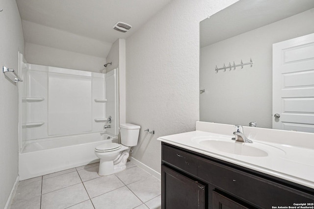 11518 Biddle, San Antonio, TX 78253 - bathroom featuring vanity, tile patterned flooring, shower / bath combination, and a textured wall