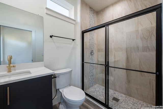 142 E Lachapelle, San Antonio, TX 78204 - bathroom featuring a stall shower and vanity