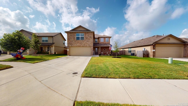 408 River Sta, Cibolo, TX 78108 - traditional-style house with brick siding, concrete driveway, and an attached garage