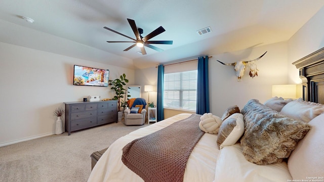 408 River Sta, Cibolo, TX 78108 - carpeted bedroom featuring ceiling fan and baseboards