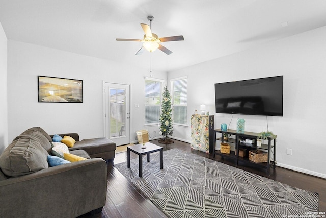 11631 Troubadour, San Antonio, TX 78245 - living room featuring wood finished floors and a ceiling fan