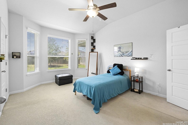11631 Troubadour, San Antonio, TX 78245 - carpeted bedroom with vaulted ceiling and ceiling fan