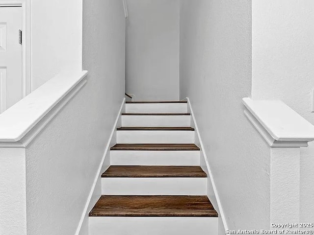221 Peppergrass Cv, Kyle, TX 78640 - stairway with a textured wall