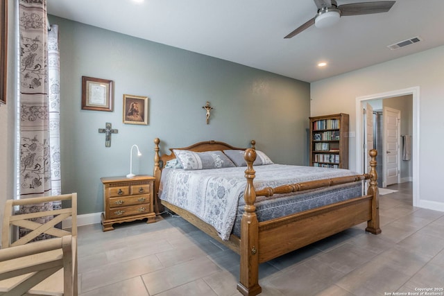 13822 Greater Straw, San Antonio, TX 78254 - bedroom featuring recessed lighting, ceiling fan, and tile patterned flooring