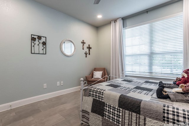 13822 Greater Straw, San Antonio, TX 78254 - bedroom featuring wood finished floors, multiple windows, a ceiling fan, and recessed lighting