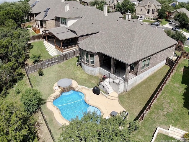 3822 Cordoba Crk, San Antonio, TX 78259 - aerial perspective of suburban area featuring a pool