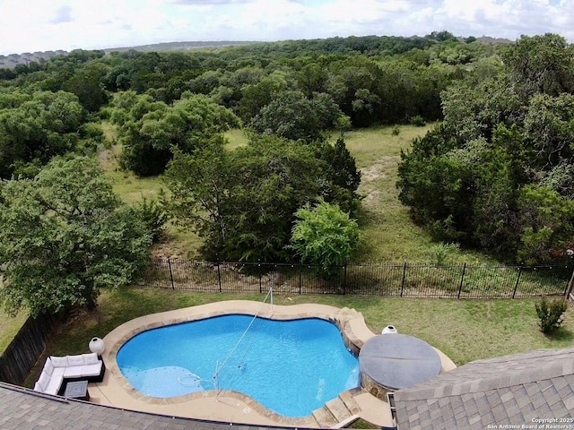 3822 Cordoba Crk, San Antonio, TX 78259 - view of pool with a wooded view