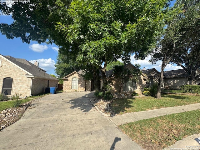 13711 Auburn Oaks, San Antonio, TX 78247 - view of front of property featuring driveway, brick siding, and a front lawn