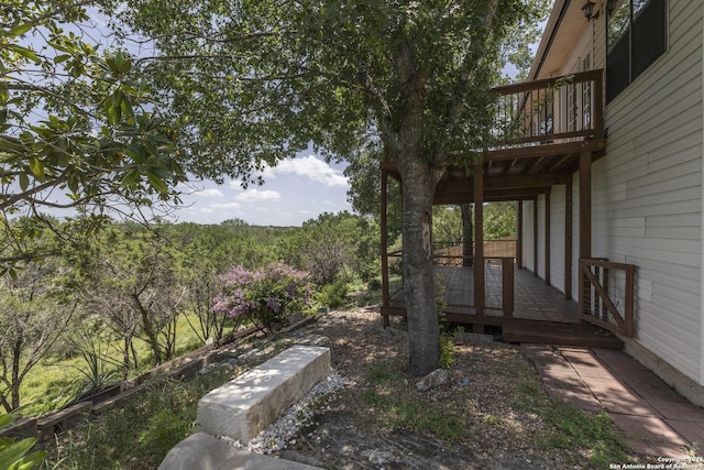 18510 Paloma Wood, San Antonio, TX 78259 - view of yard with a deck and a forest view