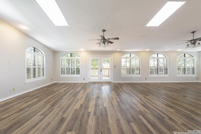 18510 Paloma Wood, San Antonio, TX 78259 - unfurnished living room with a skylight, ceiling fan, healthy amount of natural light, and recessed lighting