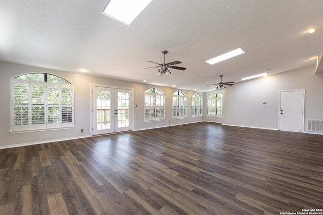 18510 Paloma Wood, San Antonio, TX 78259 - unfurnished living room with a skylight, ceiling fan, plenty of natural light, and recessed lighting