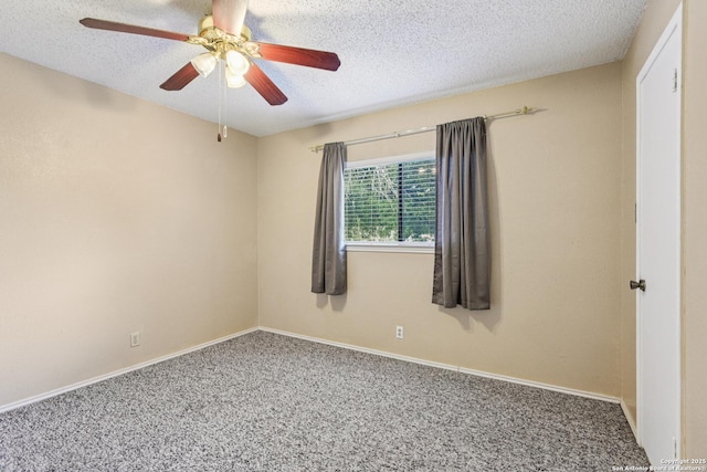 11063 Moonlit, San Antonio, TX 78249 - carpeted empty room featuring a textured ceiling and ceiling fan