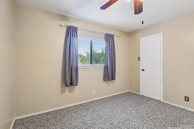 11063 Moonlit, San Antonio, TX 78249 - empty room featuring a textured ceiling, carpet, and a ceiling fan