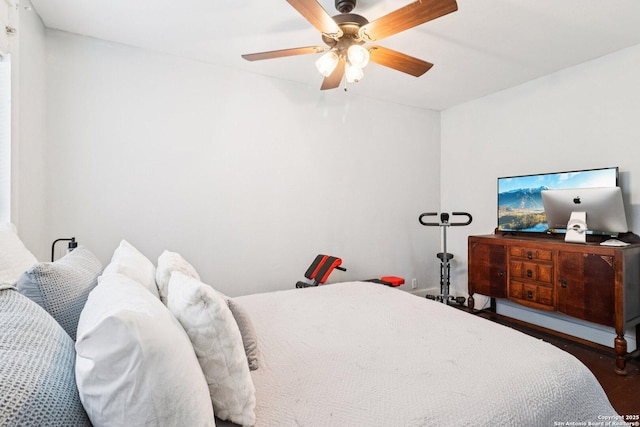 107 W Gilbert, Falls City, TX 78113 - bedroom featuring ceiling fan