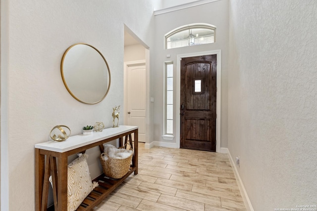 11910 Wilby, San Antonio, TX 78253 - entryway with a textured wall and a towering ceiling