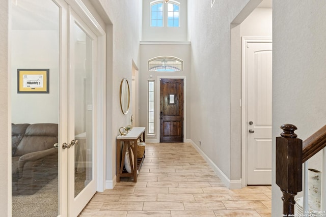 11910 Wilby, San Antonio, TX 78253 - foyer entrance featuring french doors and wood tiled floors