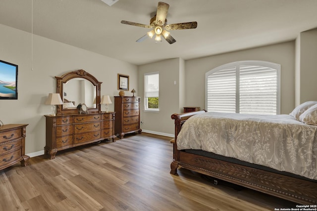 577 River Chase, New Braunfels, TX 78132 - bedroom with wood finished floors and a ceiling fan