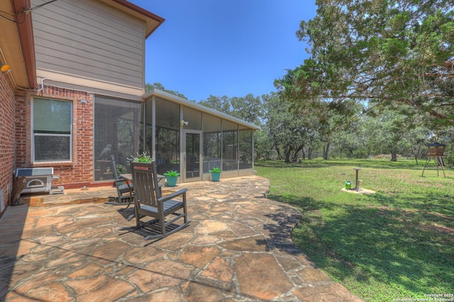 577 River Chase, New Braunfels, TX 78132 - view of patio / terrace with a sunroom