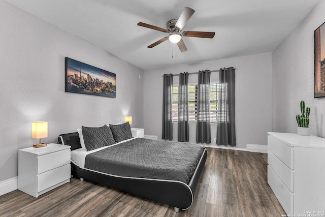 139 Navajo Cir, Cibolo, TX 78108 - bedroom with dark wood-type flooring and ceiling fan