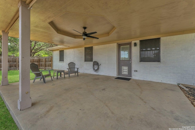 139 Navajo Cir, Cibolo, TX 78108 - view of patio / terrace with a ceiling fan