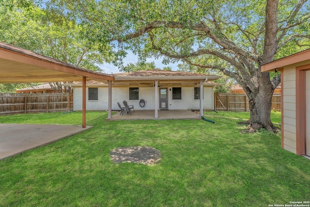 139 Navajo Cir, Cibolo, TX 78108 - back of property with a patio and a fenced backyard