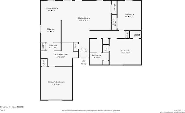 139 Navajo Cir, Cibolo, TX 78108 - view of property floor plan