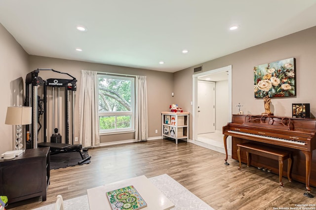 14339 Hill Prince, San Antonio, TX 78248 - exercise room with wood finished floors and recessed lighting