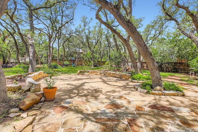 14339 Hill Prince, San Antonio, TX 78248 - fenced backyard featuring a patio