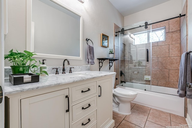 13610 Pearlstone, San Antonio, TX 78232 - full bathroom with vanity, bath / shower combo with glass door, and tile patterned floors
