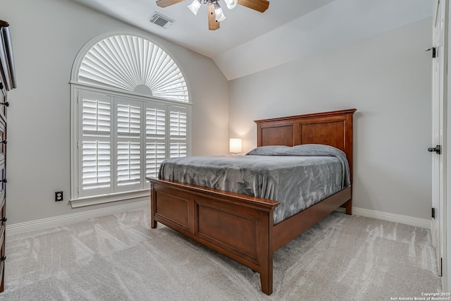 13610 Pearlstone, San Antonio, TX 78232 - bedroom featuring carpet, lofted ceiling, multiple windows, and ceiling fan