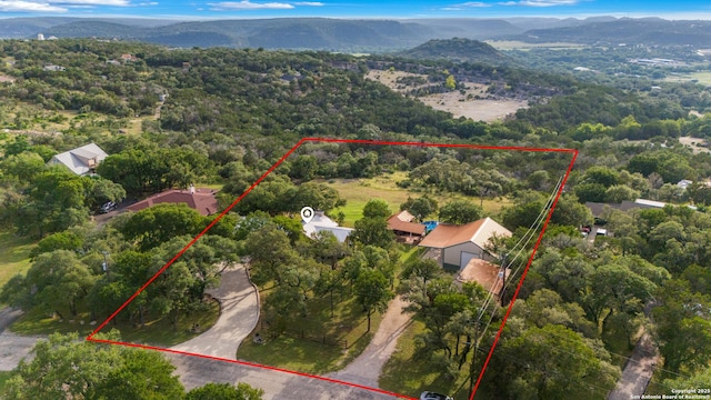 611 Wild Turkey, New Braunfels, TX 78132 - view of property location featuring property boundaries highlighted and a mountainous background