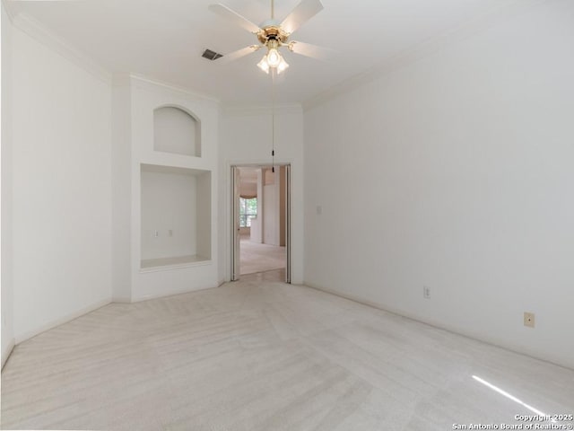 21 Greens Clf, San Antonio, TX 78216 - empty room with carpet, ornamental molding, and a ceiling fan