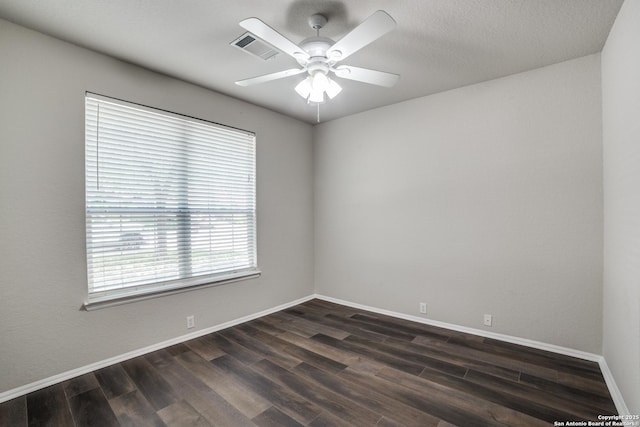 25547 Veining, San Antonio, TX 78261 - empty room featuring dark wood-style floors and a ceiling fan