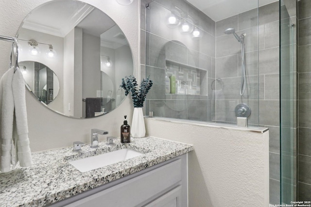 1710 Searcy, San Antonio, TX 78232 - bathroom featuring vanity and tiled shower