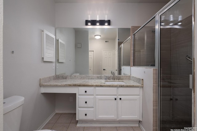 11839 Parliament Unit 511, San Antonio, TX 78216 - bathroom featuring tile patterned floors, vanity, and a shower stall