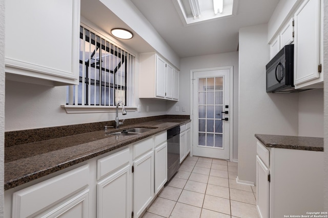 11839 Parliament Unit 511, San Antonio, TX 78216 - kitchen featuring black microwave, dishwasher, and white cabinets