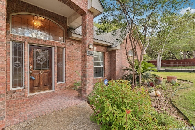 127 Sunflower Ln, San Antonio, TX 78213 - property entrance featuring brick siding and a shingled roof
