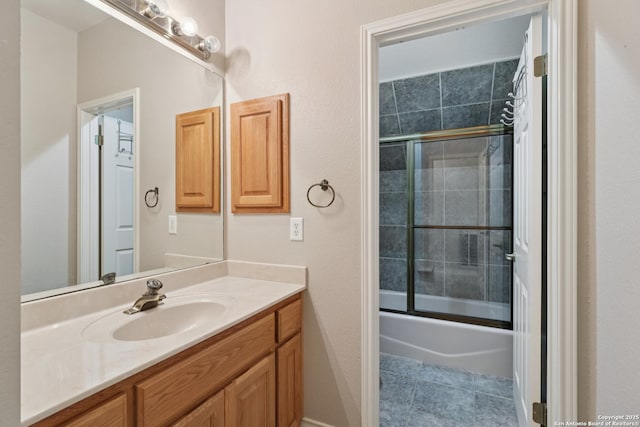 127 Sunflower Ln, San Antonio, TX 78213 - full bath with vanity, bath / shower combo with glass door, and tile patterned flooring